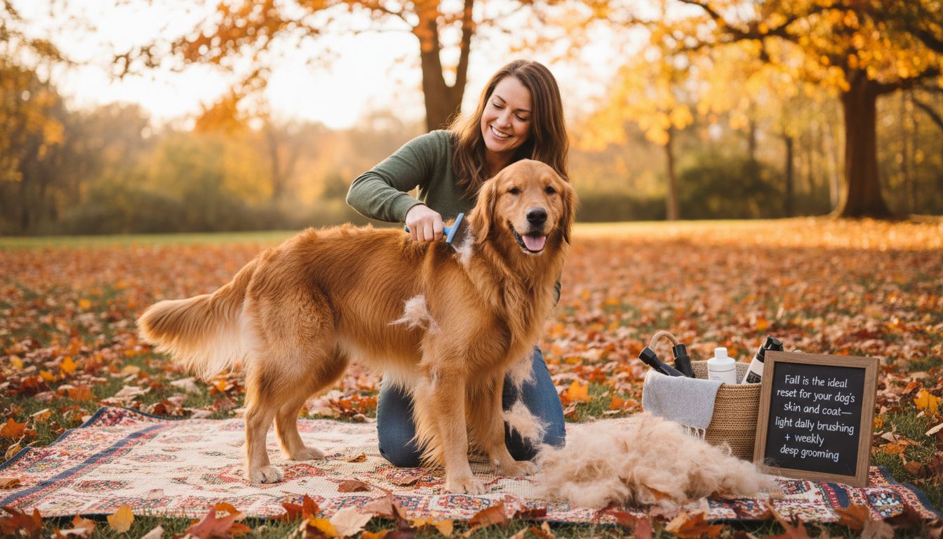 Illustration of Dog Shedding Season Tips