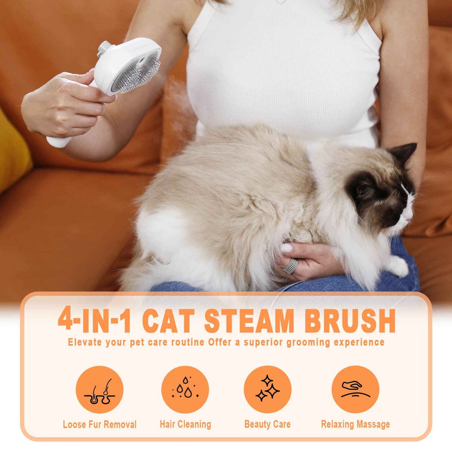 FurGo Dog Grooming Brush with Steam Technology
