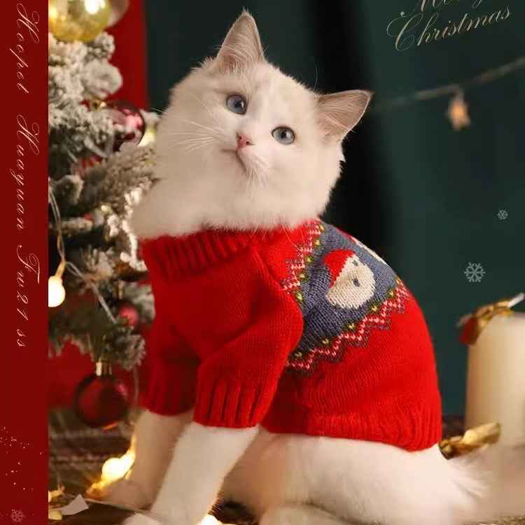 Red jacquard sweater