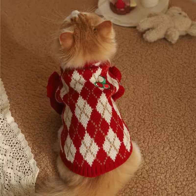 Sweetheart Cherry Sweater Dress