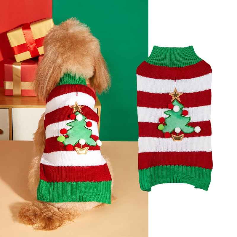 Red and white striped Christmas tree