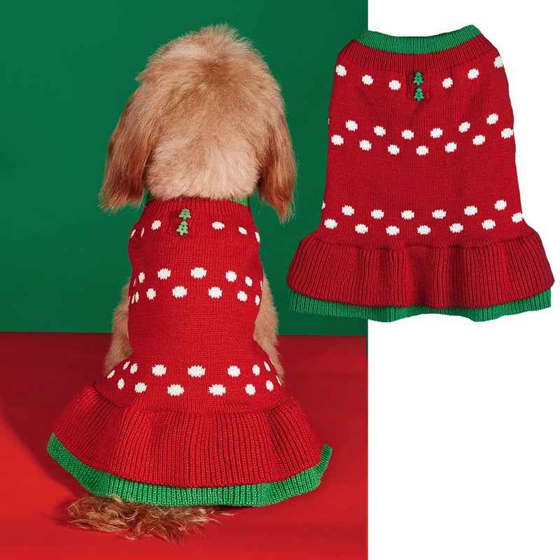Red polka dot double skirt